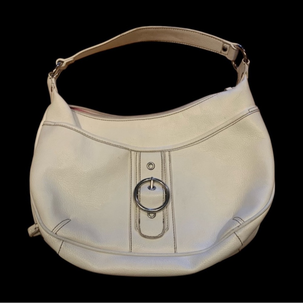 NINE & COMPANY white HANDBAG with pink lining